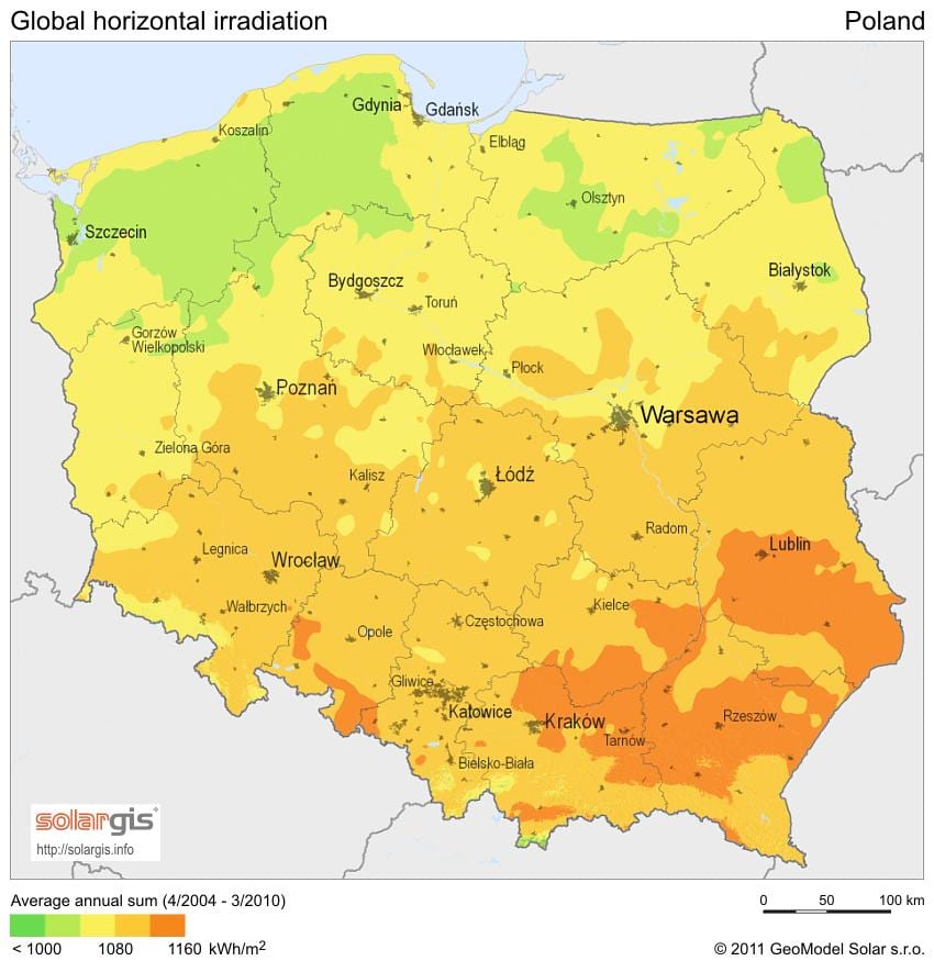 地図ポーランドの気候