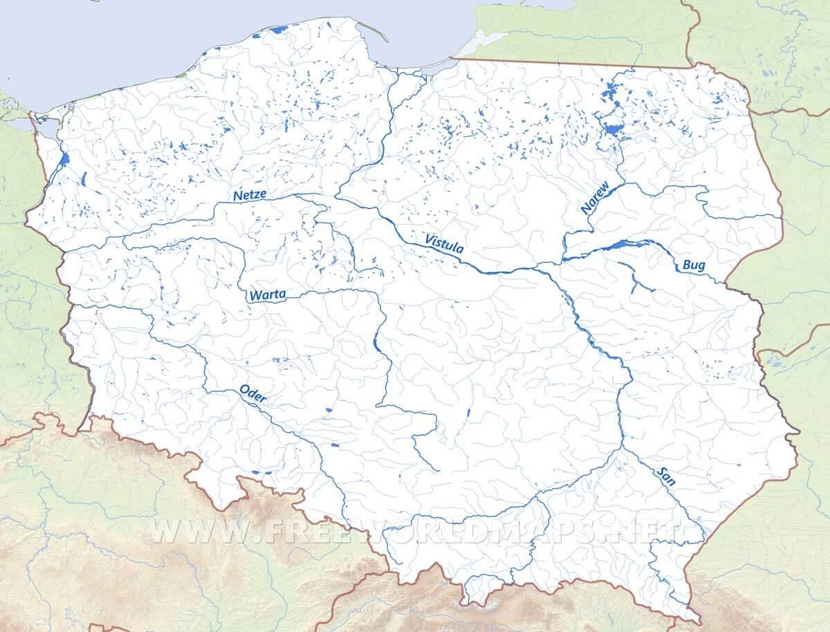 地図ポーランド川