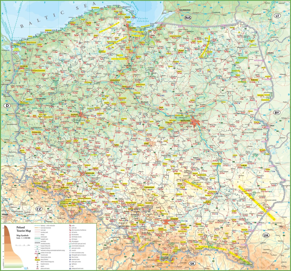 ポーランドに所地図