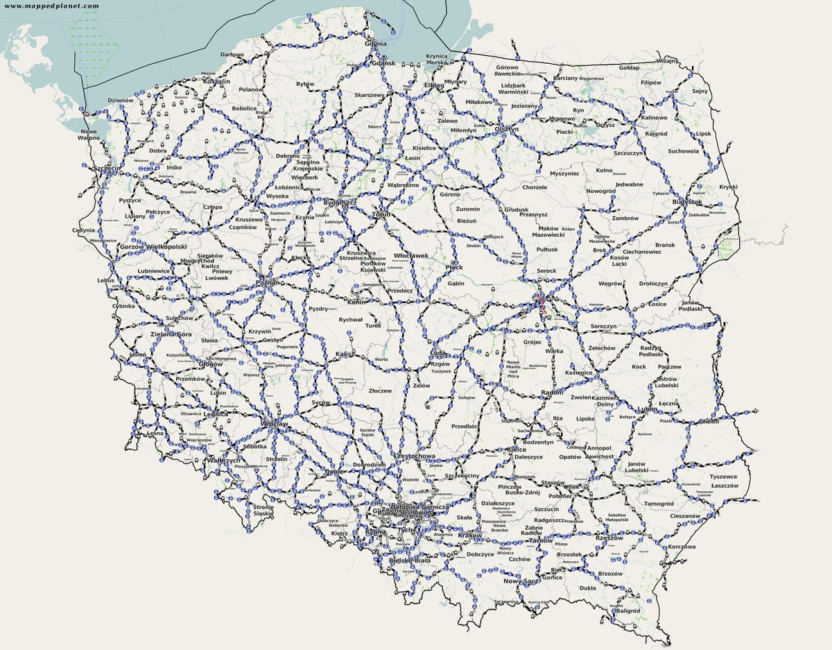 地図ポーランドレール