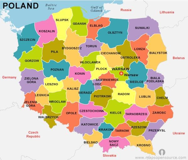 地図ポーランド国