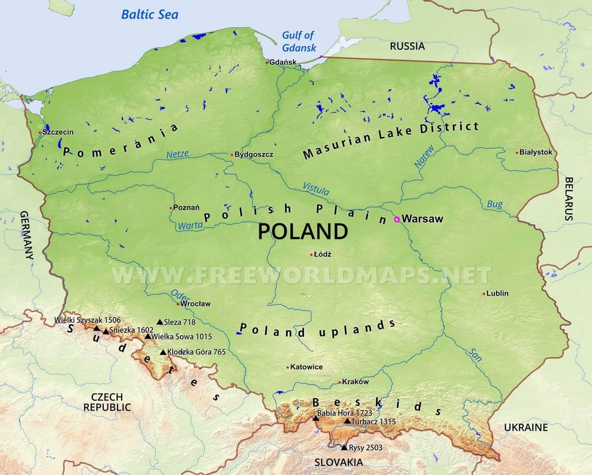地図ポーランド山