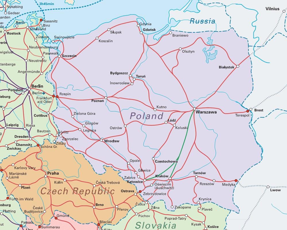 地図ポーランド車
