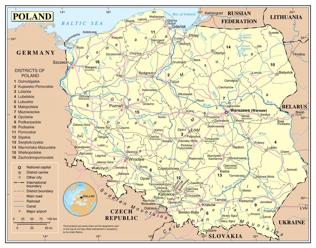 地図ポーランドの輸送