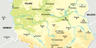 地図ポーランド地形