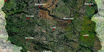 地図ポーランド衛星