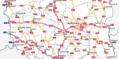地図ポーランドの高速道路