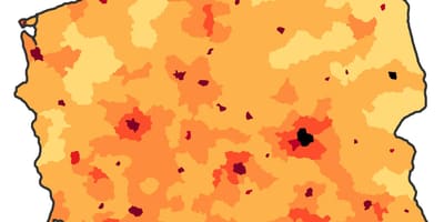 地図ポーランド人口