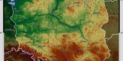 地図ポーランド標高