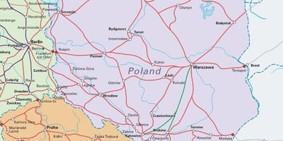 地図ポーランド車