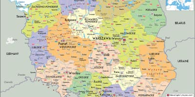 ポーランド及びその近隣周辺国での地図